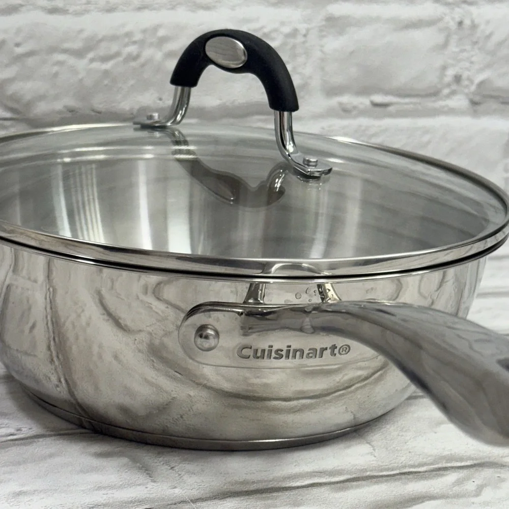 Cuisinart 3 QT/2.8 L Stainless Steel Saute Stir-fry Pan With Lid Induction Ready